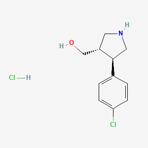 molecular formula C11H15Cl2NO B1493838 [(3S,4R)-4-(4-Chlorophenyl)pyrrolidin-3-yl]-methanol hydrochloride CAS No. 1217780-42-1