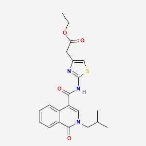 Ethyl [2-({[2-(2-methylpropyl)-1-oxo-1,2-dihydroisoquinolin-4-yl]carbonyl}amino)-1,3-thiazol-4-yl]acetate