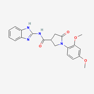 molecular formula C20H20N4O4 B14938508 N-(1,3-dihydro-2H-benzimidazol-2-ylidene)-1-(2,4-dimethoxyphenyl)-5-oxopyrrolidine-3-carboxamide 