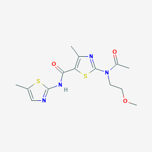 molecular formula C14H18N4O3S2 B14938531 2-[acetyl(2-methoxyethyl)amino]-4-methyl-N-(5-methyl-1,3-thiazol-2-yl)-1,3-thiazole-5-carboxamide 