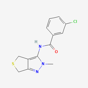 3-chloro-N-(2-methyl-2,6-dihydro-4H-thieno[3,4-c]pyrazol-3-yl)benzamide