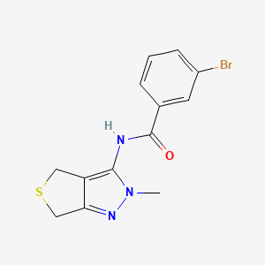 3-bromo-N-(2-methyl-2,6-dihydro-4H-thieno[3,4-c]pyrazol-3-yl)benzamide