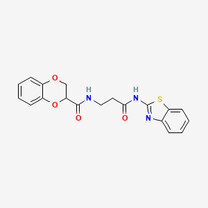 N-[3-(1,3-benzothiazol-2-ylamino)-3-oxopropyl]-2,3-dihydro-1,4-benzodioxine-2-carboxamide