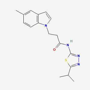 3-(5-methyl-1H-indol-1-yl)-N-[(2Z)-5-(propan-2-yl)-1,3,4-thiadiazol-2(3H)-ylidene]propanamide