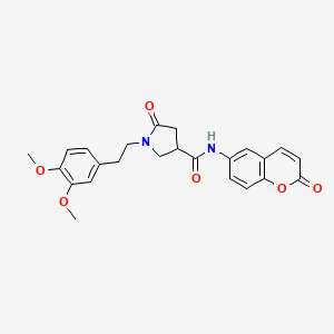 molecular formula C24H24N2O6 B14938630 1-[2-(3,4-dimethoxyphenyl)ethyl]-5-oxo-N-(2-oxo-2H-chromen-6-yl)pyrrolidine-3-carboxamide 