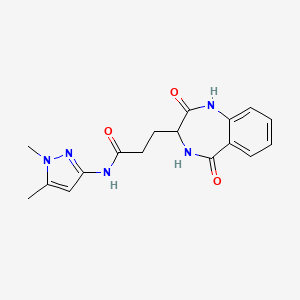 molecular formula C17H19N5O3 B14938638 N-(1,5-dimethyl-1H-pyrazol-3-yl)-3-(2,5-dioxo-2,3,4,5-tetrahydro-1H-1,4-benzodiazepin-3-yl)propanamide 