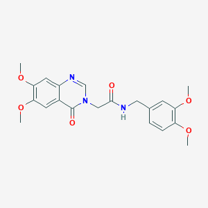 molecular formula C21H23N3O6 B14938656 N-(3,4-dimethoxybenzyl)-2-(6,7-dimethoxy-4-oxoquinazolin-3(4H)-yl)acetamide 