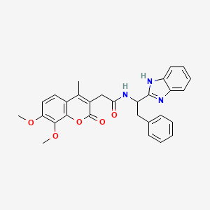 N-[1-(1H-benzimidazol-2-yl)-2-phenylethyl]-2-(7,8-dimethoxy-4-methyl-2-oxo-2H-chromen-3-yl)acetamide