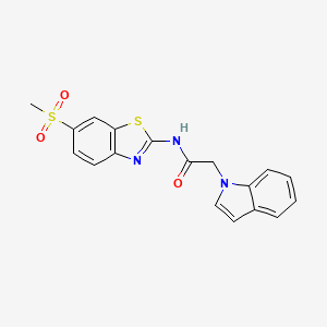 2-(1H-indol-1-yl)-N-(6-(methylsulfonyl)benzo[d]thiazol-2-yl)acetamide