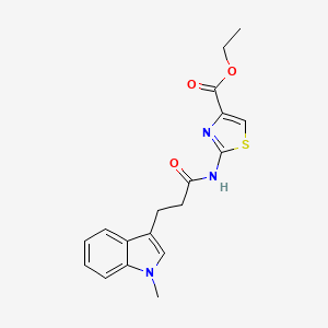 molecular formula C18H19N3O3S B14938701 ethyl 2-{[3-(1-methyl-1H-indol-3-yl)propanoyl]amino}-1,3-thiazole-4-carboxylate 