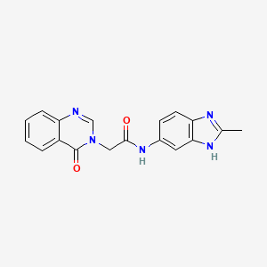 molecular formula C18H15N5O2 B14938720 N-(2-methyl-1H-benzimidazol-6-yl)-2-(4-oxoquinazolin-3(4H)-yl)acetamide 