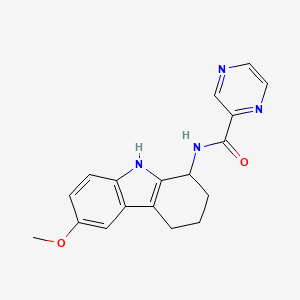 molecular formula C18H18N4O2 B14938728 N-(6-methoxy-2,3,4,9-tetrahydro-1H-carbazol-1-yl)pyrazine-2-carboxamide 