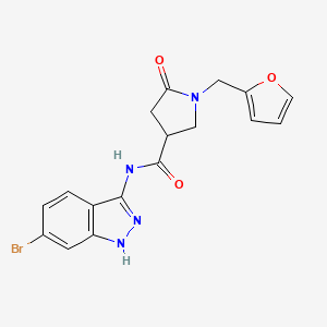 molecular formula C17H15BrN4O3 B14938780 N-(6-bromo-1H-indazol-3-yl)-1-(furan-2-ylmethyl)-5-oxopyrrolidine-3-carboxamide 