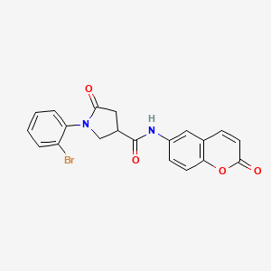 1-(2-bromophenyl)-5-oxo-N-(2-oxo-2H-chromen-6-yl)pyrrolidine-3-carboxamide