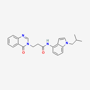 molecular formula C23H24N4O2 B14938798 N-[1-(2-methylpropyl)-1H-indol-4-yl]-3-(4-oxoquinazolin-3(4H)-yl)propanamide 