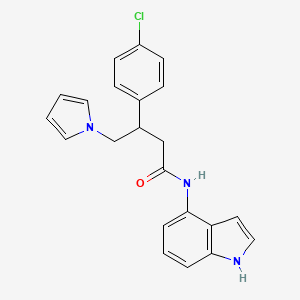 3-(4-chlorophenyl)-N-(1H-indol-4-yl)-4-(1H-pyrrol-1-yl)butanamide