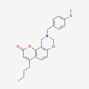 4-butyl-9-(4-methoxybenzyl)-9,10-dihydro-2H,8H-chromeno[8,7-e][1,3]oxazin-2-one