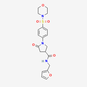 molecular formula C20H23N3O6S B14938827 N-(furan-2-ylmethyl)-1-[4-(morpholin-4-ylsulfonyl)phenyl]-5-oxopyrrolidine-3-carboxamide 