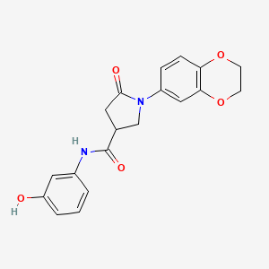 1-(2,3-dihydro-1,4-benzodioxin-6-yl)-N-(3-hydroxyphenyl)-5-oxopyrrolidine-3-carboxamide