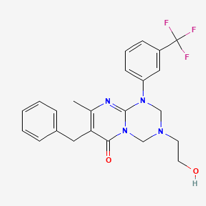 7-benzyl-3-(2-hydroxyethyl)-8-methyl-1-[3-(trifluoromethyl)phenyl]-1,2,3,4-tetrahydro-6H-pyrimido[1,2-a][1,3,5]triazin-6-one