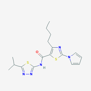 4-butyl-N-[(2Z)-5-(propan-2-yl)-1,3,4-thiadiazol-2(3H)-ylidene]-2-(1H-pyrrol-1-yl)-1,3-thiazole-5-carboxamide