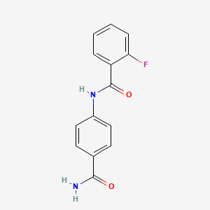 N-(4-carbamoylphenyl)-2-fluorobenzamide