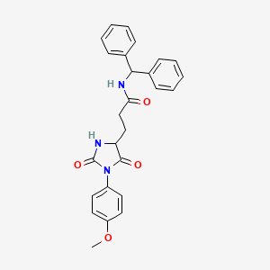 N-(diphenylmethyl)-3-[1-(4-methoxyphenyl)-2,5-dioxoimidazolidin-4-yl]propanamide