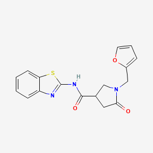 molecular formula C17H15N3O3S B14938899 N-(1,3-benzothiazol-2-yl)-1-(furan-2-ylmethyl)-5-oxopyrrolidine-3-carboxamide 