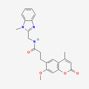 3-(7-methoxy-4-methyl-2-oxo-2H-chromen-6-yl)-N-[(1-methyl-1H-benzimidazol-2-yl)methyl]propanamide