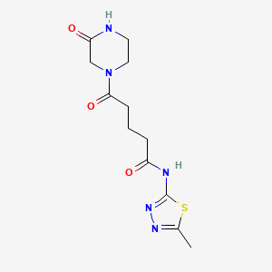 N-(5-methyl-1,3,4-thiadiazol-2-yl)-5-oxo-5-(3-oxopiperazin-1-yl)pentanamide