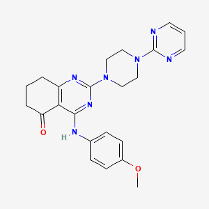 molecular formula C23H25N7O2 B14938910 4-[(4-methoxyphenyl)amino]-2-[4-(pyrimidin-2-yl)piperazin-1-yl]-7,8-dihydroquinazolin-5(6H)-one 