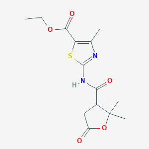 Ethyl 2-{[(2,2-dimethyl-5-oxotetrahydrofuran-3-yl)carbonyl]amino}-4-methyl-1,3-thiazole-5-carboxylate