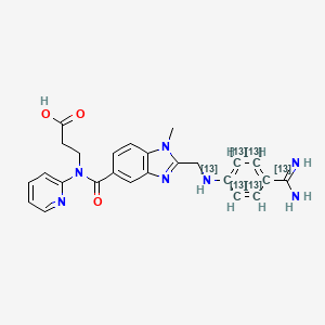 molecular formula C25H25N7O3 B1493893 3-[[2-[[(4-Carbamimidoyl(1,2,3,4,5,6-13C6)cyclohexa-1,3,5-trien-1-yl)amino]methyl]-1-methylbenzimidazole-5-carbonyl]-pyridin-2-ylamino]propanoic acid CAS No. 1210608-88-0