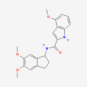 N-(5,6-dimethoxy-2,3-dihydro-1H-inden-1-yl)-4-methoxy-1H-indole-2-carboxamide