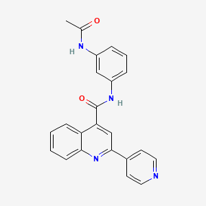 molecular formula C23H18N4O2 B14938956 N-(3-acetamidophenyl)-2-(pyridin-4-yl)quinoline-4-carboxamide 