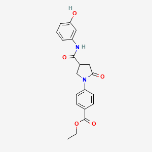 molecular formula C20H20N2O5 B14938962 Ethyl 4-{4-[(3-hydroxyphenyl)carbamoyl]-2-oxopyrrolidin-1-yl}benzoate 