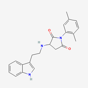 molecular formula C22H23N3O2 B14938967 1-(2,5-dimethylphenyl)-3-{[2-(1H-indol-3-yl)ethyl]amino}pyrrolidine-2,5-dione 