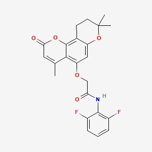 N-(2,6-difluorophenyl)-2-[(4,8,8-trimethyl-2-oxo-9,10-dihydro-2H,8H-pyrano[2,3-f]chromen-5-yl)oxy]acetamide