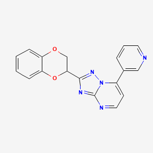 molecular formula C18H13N5O2 B14938985 2-(2,3-Dihydro-1,4-benzodioxin-2-yl)-7-(pyridin-3-yl)[1,2,4]triazolo[1,5-a]pyrimidine 