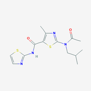 molecular formula C14H18N4O2S2 B14938997 2-[acetyl(2-methylpropyl)amino]-4-methyl-N-(1,3-thiazol-2-yl)-1,3-thiazole-5-carboxamide 