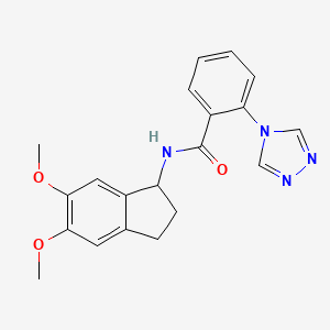 N-(5,6-dimethoxy-2,3-dihydro-1H-inden-1-yl)-2-(4H-1,2,4-triazol-4-yl)benzamide