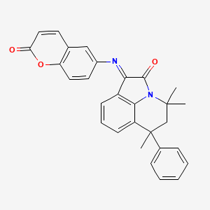 molecular formula C29H24N2O3 B14939104 (1E)-4,4,6-trimethyl-1-[(2-oxo-2H-chromen-6-yl)imino]-6-phenyl-5,6-dihydro-4H-pyrrolo[3,2,1-ij]quinolin-2(1H)-one 