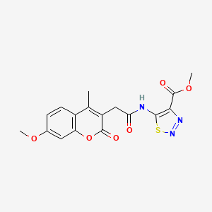 methyl 5-{[(7-methoxy-4-methyl-2-oxo-2H-chromen-3-yl)acetyl]amino}-1,2,3-thiadiazole-4-carboxylate