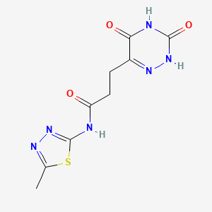 3-(3-hydroxy-5-oxo-4,5-dihydro-1,2,4-triazin-6-yl)-N-(5-methyl-1,3,4-thiadiazol-2-yl)propanamide