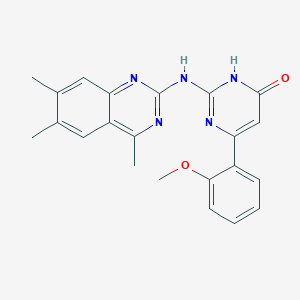 molecular formula C22H21N5O2 B14939154 6-(2-Methoxyphenyl)-2-[(4,6,7-trimethylquinazolin-2-yl)amino]pyrimidin-4-ol 