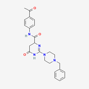 N-(4-acetylphenyl)-2-(4-benzylpiperazin-1-yl)-6-oxo-3,4,5,6-tetrahydropyrimidine-4-carboxamide