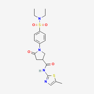 molecular formula C19H24N4O4S2 B14939191 1-[4-(diethylsulfamoyl)phenyl]-N-(5-methyl-1,3-thiazol-2-yl)-5-oxopyrrolidine-3-carboxamide 