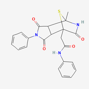 2-(4-methyl-1,3,6-trioxo-2-phenyloctahydro-7H-4,7-epithiopyrrolo[3,4-c]pyridin-7-yl)-N-phenylacetamide