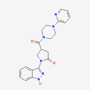 molecular formula C21H22N6O2 B14939211 1-(1H-indazol-3-yl)-4-{[4-(pyridin-2-yl)piperazin-1-yl]carbonyl}pyrrolidin-2-one 