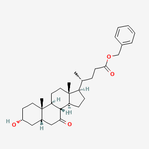 Benzyl (4R)-4-[(3R,5S,8R,9S,10S,13R,14S,17R)-3-hydroxy-10,13-dimethyl-7-oxo-1,2,3,4,5,6,8,9,11,12,14,15,16,17-tetradecahydrocyclopenta[a]phenanthren-17-yl]pentanoate